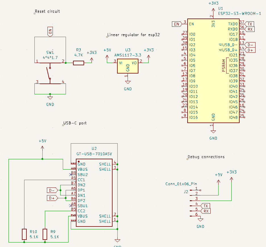 Schematic of initial PCB